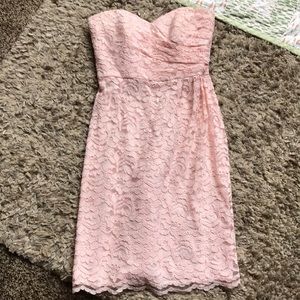 Strapless, lace dress